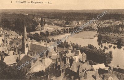 Carte postale ancienne Vue générale — Chinon (Indre-et-Loire)