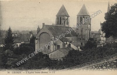 Carte postale ancienne L'Eglise Saint-Mesme — Chinon (Indre-et-Loire)