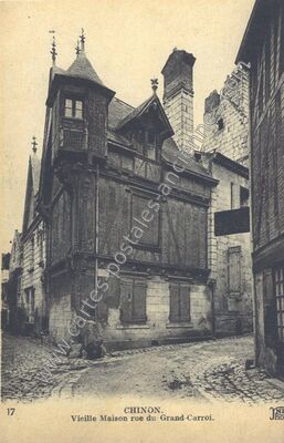 Carte postale ancienne Vieille Maison rue du Grand-Carroi — Chinon (Indre-et-Loire)