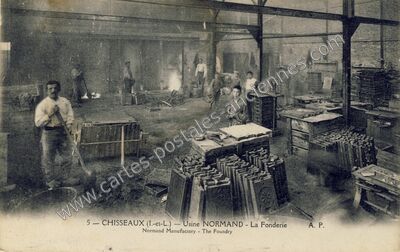 Carte postale ancienne Usine NORMAND - La Fonderie — Chisseaux (Indre-et-Loire)