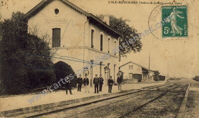 Carte postale ancienne La Gare — L'Île-Bouchard (Indre-et-Loire)