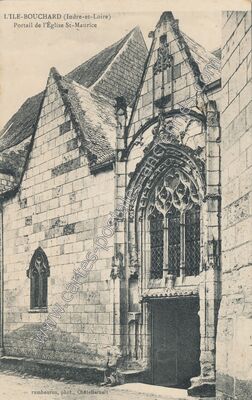 Carte postale ancienne Portail de l'Église St-Maurice — L'Île-Bouchard (Indre-et-Loire)