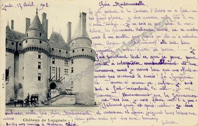 Carte postale ancienne Chateau de Lange — Langeais (Indre-et-Loire)