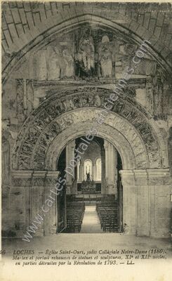 Carte postale ancienne Église Saint-Ours, jadis Collégiale Notre-Dame (1180) — Loches (Indre-et-Loire)