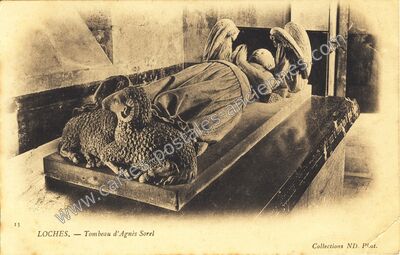 Carte postale ancienne Tombeau d'Agnès Sorel — Loches (Indre-et-Loire)