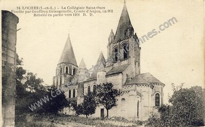 Carte postale ancienne La Collégiale Saint-Ours — Loches (Indre-et-Loire)