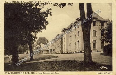 Carte postale ancienne Sanatorium de Bel-Air — Les Galeries de Cure — La Membrolle-sur-Choisille (Indre-et-Loire)