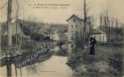 Carte postale ancienne Le Moulin de la Colonie pénitentiaire — Mettray (Indre-et-Loire)