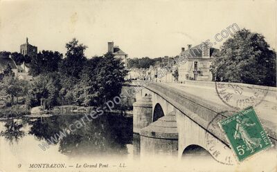 Carte postale ancienne Le Grand Pont — Montbazon (Indre-et-Loire)