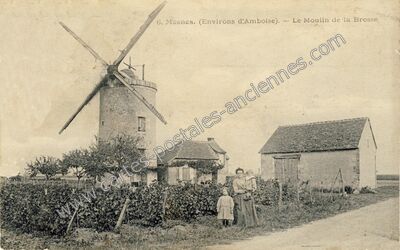 Carte postale ancienne Le Moulin de la Brosse — Mosnes (Indre-et-Loire)
