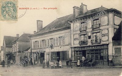 Carte postale ancienne Rue principale — Mosnes (Indre-et-Loire)