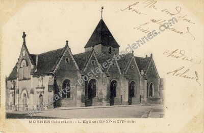 Carte postale ancienne L'Eglise (XIIe XVe et XVIIe siècle) — Mosnes (Indre-et-Loire)
