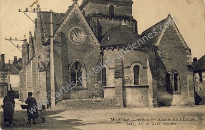 Carte postale ancienne Abside de l'Eglise (XIIe, XVe et XVIIe siècles) — Mosnes (Indre-et-Loire)