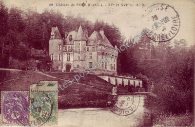 Carte postale ancienne Chateau de Poce — Pocé-sur-Cisse (Indre-et-Loire)