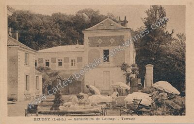 Carte postale ancienne Sanatorium de Launay - Terrasse — Reugny (Indre-et-Loire)
