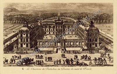Carte postale ancienne Le Chasteau de Richelieu en Poictou du costé de l'Entrée — Richelieu (Indre-et-Loire)