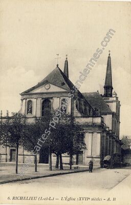 Carte postale ancienne L'Église, XVIIe siècle — Richelieu (Indre-et-Loire)