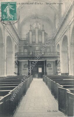 Carte postale ancienne Les grandes orgues — Richelieu (Indre-et-Loire)