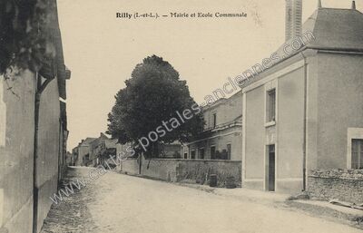 Carte postale ancienne Mairie et Ecole Communale — Rilly-sur-Vienne (Indre-et-Loire)