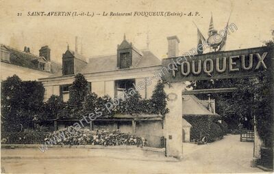 Carte postale ancienne Le Restaurant FOUQUEUX (Entrée) — Saint-Avertin (Indre-et-Loire)