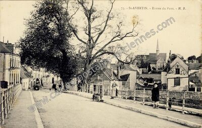 Carte postale ancienne Entrée du Pont — Saint-Avertin (Indre-et-Loire)