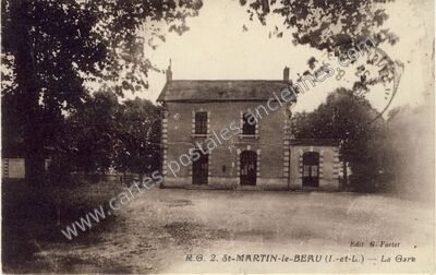 Carte postale ancienne La Gare — Saint-Martin-le-Beau (Indre-et-Loire)