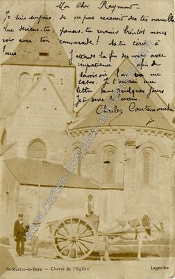 Carte postale ancienne Chevet de l'Eglise — Saint-Martin-le-Beau (Indre-et-Loire)