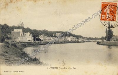 Carte postale ancienne Les Iles — Véretz (Indre-et-Loire)