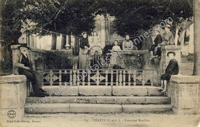 Carte postale ancienne Fontaine Bacchus — Véretz (Indre-et-Loire)