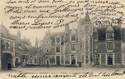 Carte postale ancienne Château de Jallanges — Vernou-sur-Brenne (Indre-et-Loire)