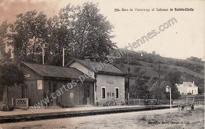 Carte postale ancienne Gare de Vouvray et Coteaux de Sainte-Cécile — Vouvray (Indre-et-Loire)