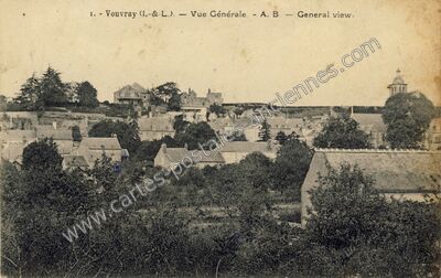 Carte postale ancienne Vue Générale — Vouvray (Indre-et-Loire)