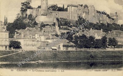 Carte postale ancienne Le Château (sud-ouest) — Chinon (Indre-et-Loire)