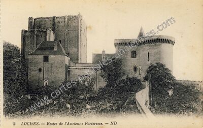 Carte postale ancienne Restes de l'Ancienne Forteresse — Loches (Indre-et-Loire)