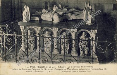 Carte postale ancienne L'Eglise - Le Tombeau des Bastarnay — Montrésor (Indre-et-Loire)