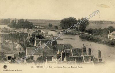 Carte postale ancienne Ancienne Route de Tours à Nevers — Véretz (Indre-et-Loire)