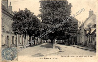 Carte postale ancienne Le Mail — Bléré (Indre-et-Loire)
