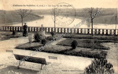 Carte postale ancienne Le Lac, vu de l'Hôpital — Château-la-Vallière (Indre-et-Loire)