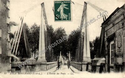Carte postale ancienne L'Entrée des Ponts — L'Île-Bouchard (Indre-et-Loire)