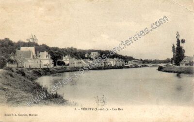 Carte postale ancienne Les Iles — Véretz (Indre-et-Loire)