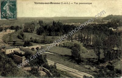 Carte postale ancienne Vue panoramique — Vernou-sur-Brenne (Indre-et-Loire)
