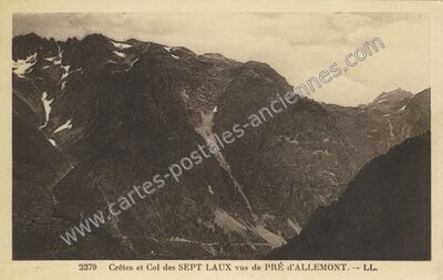 Carte postale ancienne Col des Sept Laux — Allemond (Isère)