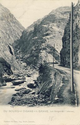 Carte postale ancienne Gorges de l'Infernet — Auris (Isère)
