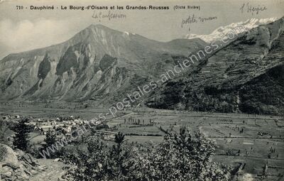 Carte postale ancienne Le Bourg-d'Oisans et les Grandes-Rousses — Le Bourg-d'Oisans (Isère)