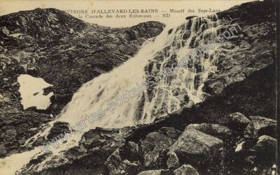 Carte postale ancienne Cascade des deux Ruisseaux — La Ferrière (Isère)