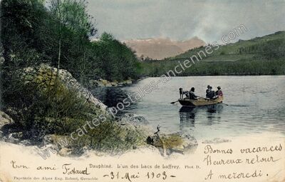 Carte postale ancienne Lac de Laffrey — Cholonge (Isère)