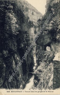 Carte postale ancienne Gorges de la Bourne — Choranche (Isère)