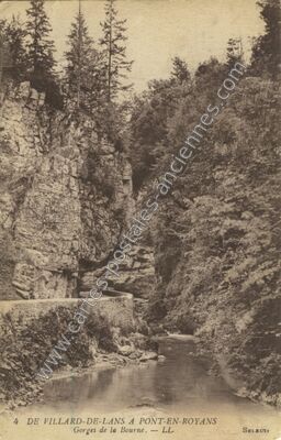 Carte postale ancienne Gorges de la Bourne — Choranche (Isère)