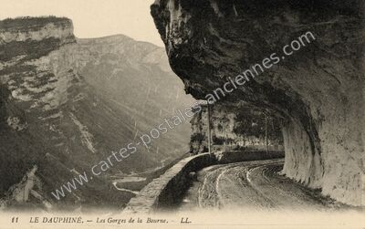 Carte postale ancienne Gorges de la Bourne — Choranche (Isère)