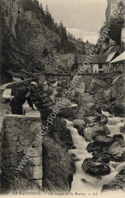 Carte postale ancienne Gorges de la Bourne — Choranche (Isère)